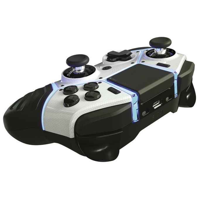Gioteck SC3PS4-21-MU SC3 Controller Wireless per PS4 e PC con Vibrazione e Pulsanti Posteriori Programmabili colore Bianco