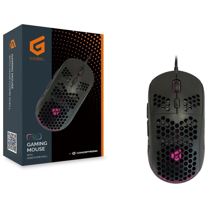 Conceptronic DJEBBEL04B Mouse Mano Destra Usb Tipo A Ottico 6400 Dpi