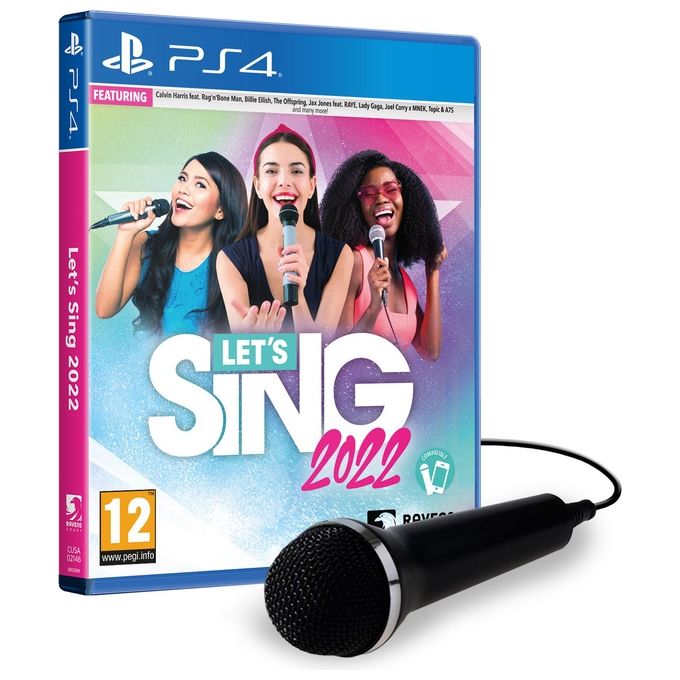 Deep Silver 1068787 Let's Sing 2022 Videogioco per PS4 con 1 Microfono Lingue ITA Inglese Tedesco Spagnolo Francese colore Nero