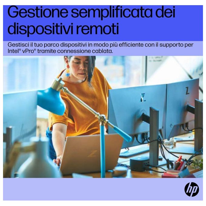 HP 4J0A2AAABB HP Thunderbolt Dock 120W G4 Docking station con 4 porte USB 3.0 1 porta USB-C Thunderbolt 4 2 DisplayPort 1 HDMI LAN Gigabit ricarica fino a 100W colore Nero