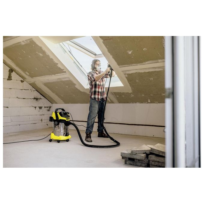 Kärcher 1.628-360.0 WD 6 P S V-30-6-22-T Aspirapolvere Multifunzione Secco e Bagnato 30 L 1300 W colore Nero Acciaio inossidabile Giallo