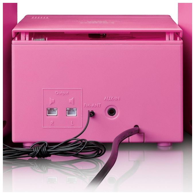 Lenco MC-013PK Impianto Stereo Portatile CD FM con Lettore CD-R CD-RW e Ingresso AUX Potenza 4 W Schermo LCD colore Rosa