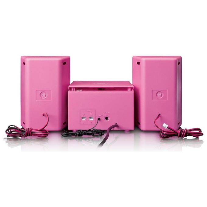 Lenco MC-013PK Impianto Stereo Portatile CD FM con Lettore CD-R CD-RW e Ingresso AUX Potenza 4 W Schermo LCD colore Rosa