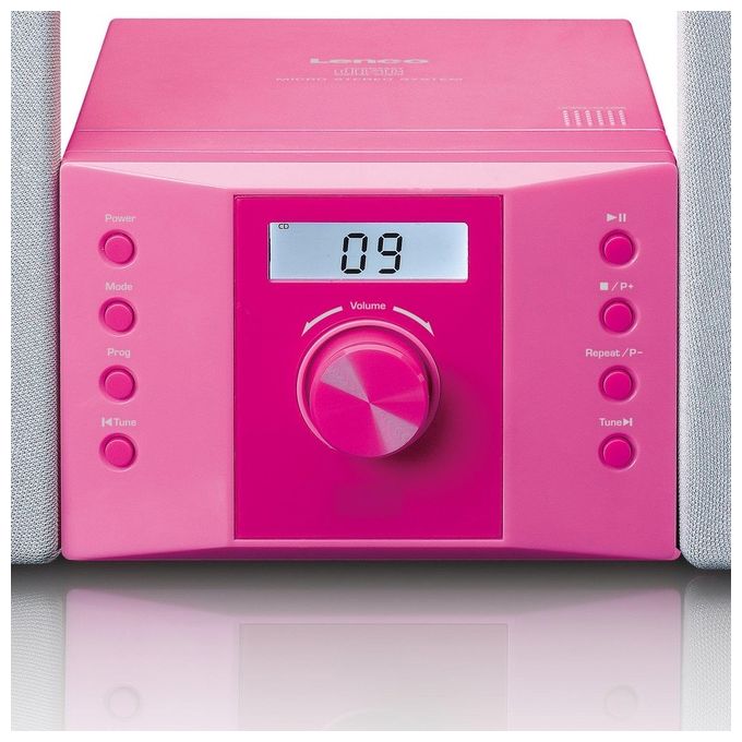 Lenco MC-013PK Impianto Stereo Portatile CD FM con Lettore CD-R CD-RW e Ingresso AUX Potenza 4 W Schermo LCD colore Rosa
