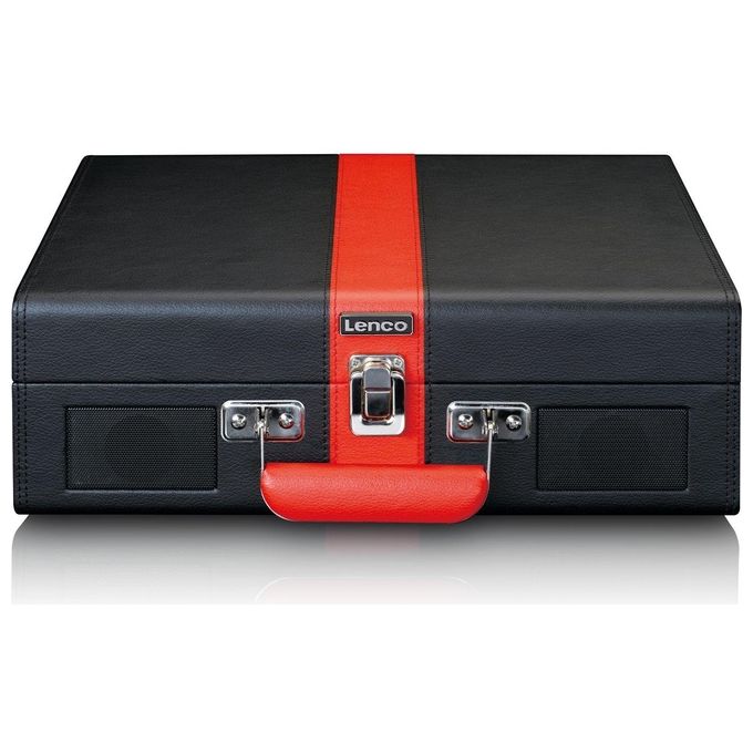 Lenco TT-110 Giradischi Valigetta Semiautomatico 33 45 78 rpm Bluetooth 5.0 Altoparlanti Integrati 4W colore Nero Rosso
