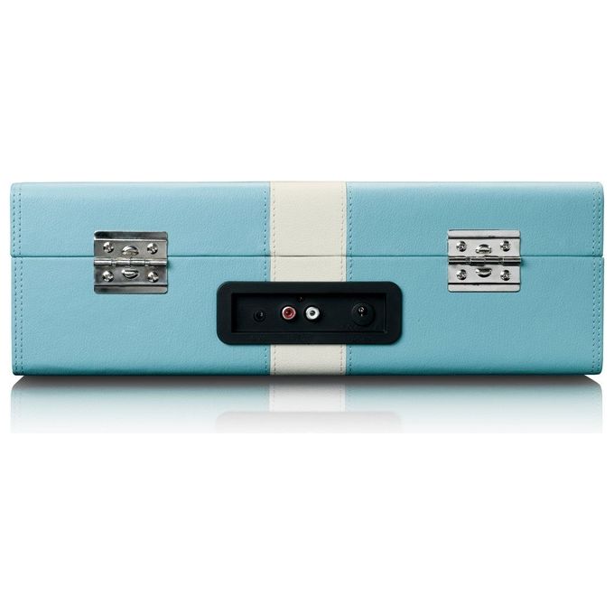 Lenco TT-110BUWH Classic Phono Giradischi Valigetta con Bluetooth 5.0 e Altoparlanti Integrati colore Blu e Bianco