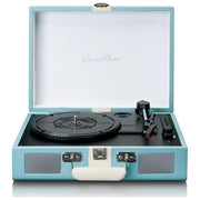 Lenco TT-110BUWH Classic Phono Giradischi Valigetta con Bluetooth 5.0 e Altoparlanti Integrati colore Blu e Bianco