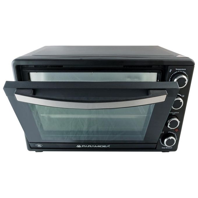 PYRAMIDEA 204573 FOK5012 Forno Elettrico da Tavolo 50 L 2000 W 6 Funzioni di Cottura con Ventilazione Indipendente e Spegnimento Automatico (55.7x44.8x34.9 cm) colore Nero