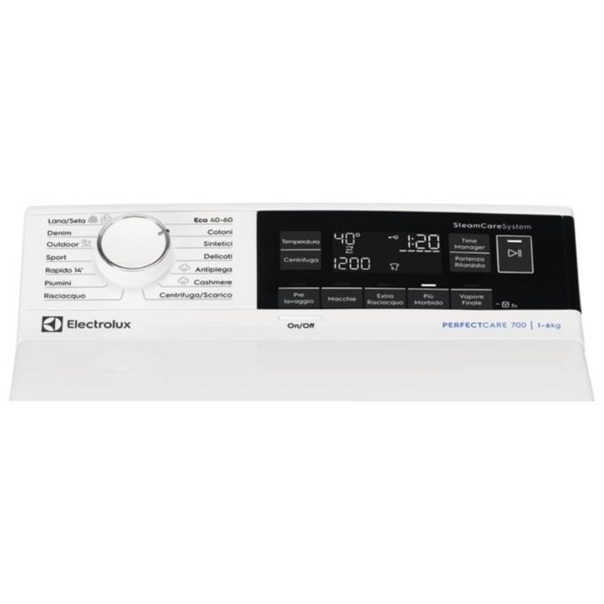 Electrolux EW7T363S Perfect Care 700 Lavatrice Carica dall'Alto Eco Spray Vapore PRO SensiCare SteamCare Classe energetica B Capacita' di carico 6 Kg Centrifuga 1300 giri Motore Inverter