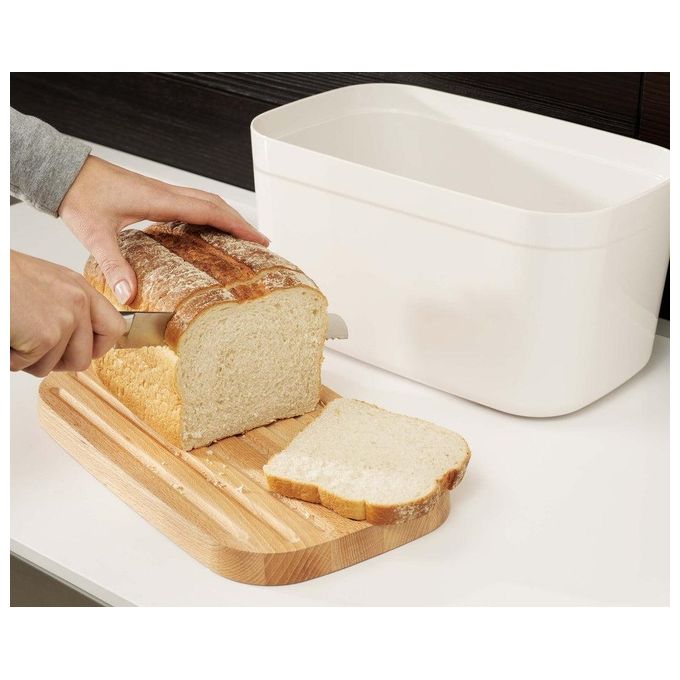 Joseph Joseph Porta Pane con Coperchio e Tagliere Bianco
