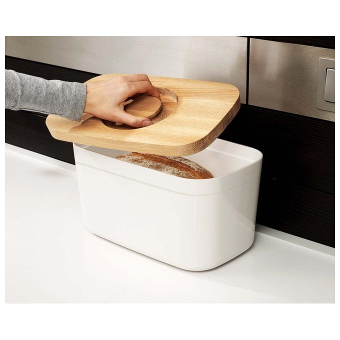 Joseph Joseph Porta Pane con Coperchio e Tagliere Bianco
