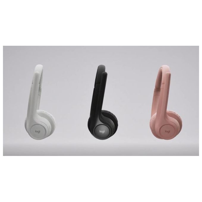 Logitech 981-001417 Zone 300 Cuffie a Padiglione Wireless Bluetooth 5.3 Microfono Cancellazione Rumore 20 ore autonomia colore Bianco