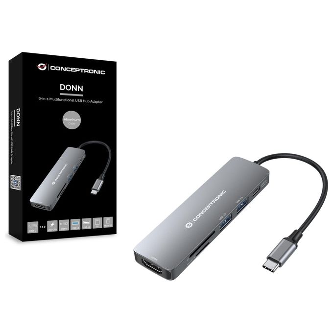 Conceptronic DONN11G Hub Adattatore Usb 6-in-1