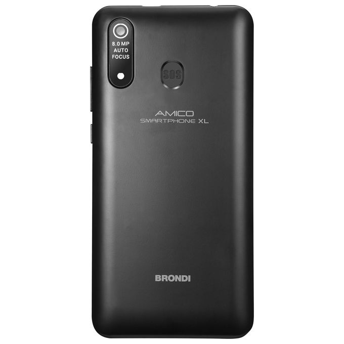 Brondi AMICOXLBLACK Amico Smartphone XL 6'' Dual SIM 4G Android 11 Go 2 GB RAM 16 GB MicroSD Wi-Fi GPS colore Nero