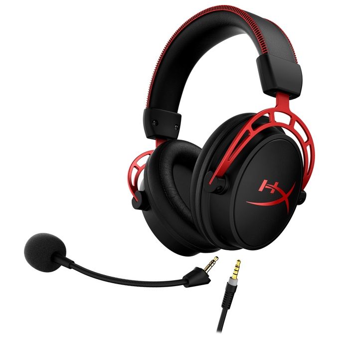 HyperX 4P5L1AM Cloud Alpha Cuffie da gaming Driver a doppia camera Frequenza 13 - 27000 Hz Impedenza 65 Ω Microfono con cancellazione del rumore colore Nero Rosso