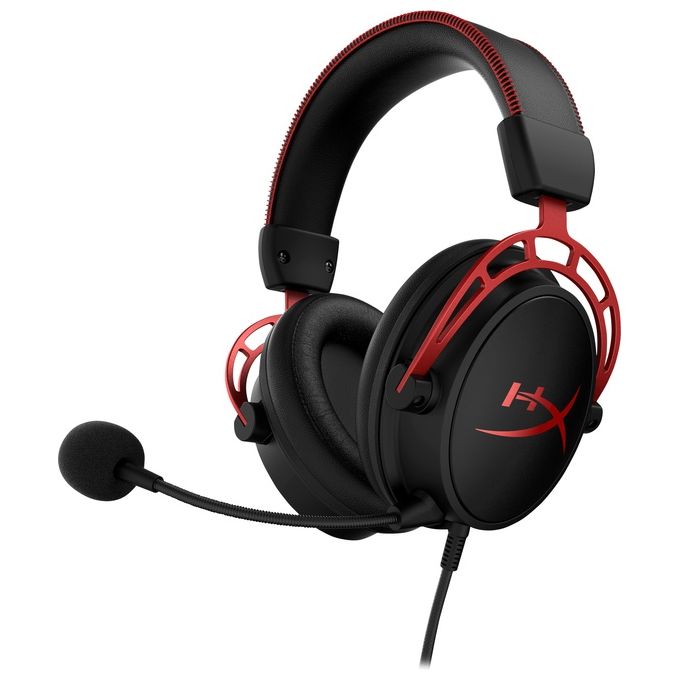 HyperX 4P5L1AM Cloud Alpha Cuffie da gaming Driver a doppia camera Frequenza 13 - 27000 Hz Impedenza 65 Ω Microfono con cancellazione del rumore colore Nero Rosso