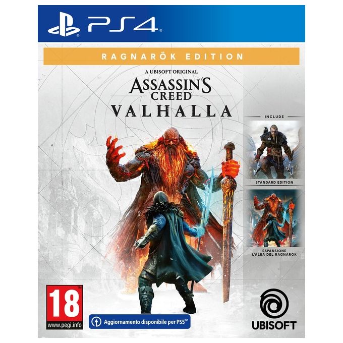 Ubisoft CUH-1215A Assassin's Creed Valhalla L'alba del Ragnarok Edizione per PlayStation 4 Gioco Base su CD e DLC Digitale colore Nero