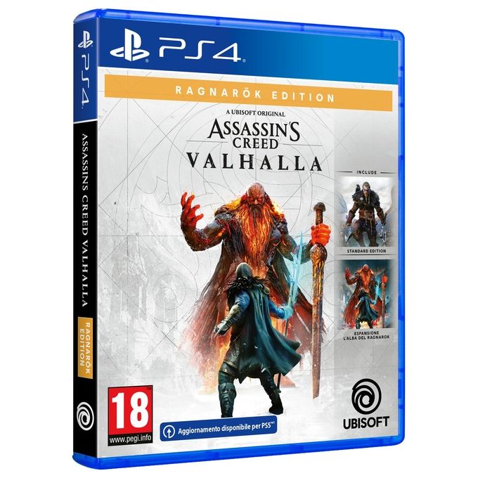 Ubisoft CUH-1215A Assassin's Creed Valhalla L'alba del Ragnarok Edizione per PlayStation 4 Gioco Base su CD e DLC Digitale colore Nero