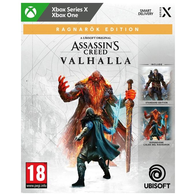 Ubisoft 3307216232612 Assassin's Creed Valhalla Ragnarok Edition Videogioco per Xbox One Xbox Series X Gioco Base in Disco + Espansione L'alba del Ragnarok con Codice Digitale colore Nero