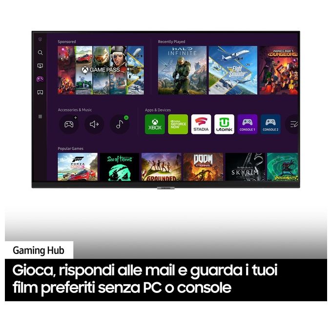 Samsung LS32BM700UUXEN Smart Monitor M7 32'' UHD 4K VA 3840x2160 60Hz Smart TV Tizen WiFi Bluetooth HDMI colore Nero