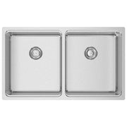 RODI UNA75 UNA 75 Lavello da Incasso 2 Vasche Rettangolari Acciaio Inox con Scolapiatti Incluso (740x440 mm) colore Acciaio inox