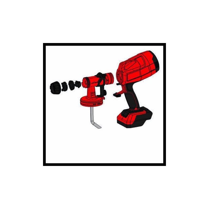 Einhell TC-SY 18-60 LI-SOLO Power X-Change Pistola a Spruzzo a Batteria 18V 650 ml-min Ugelli 2,0 mm e 2,5 mm Senza Batteria