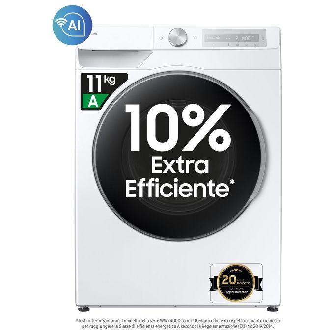 Samsung WW11DG6B85LH Lavatrice AI Control Ecodosatore 11 Kg Classe A 1400 Giri Motore Digital Inverter