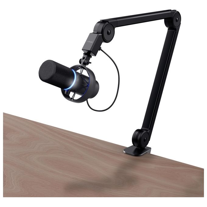Trust 24354 GXT 255+ Onyx Microfono USB a Condensatore Cardioide con Braccio per PC Streaming Podcast Gaming colore Nero