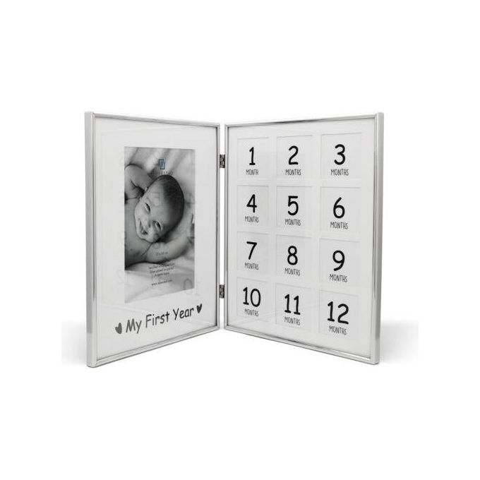 Zilverstad 7614231 My First Year Cornice per foto multipla 13 foto 1 grande 12 piccole colore Argento
