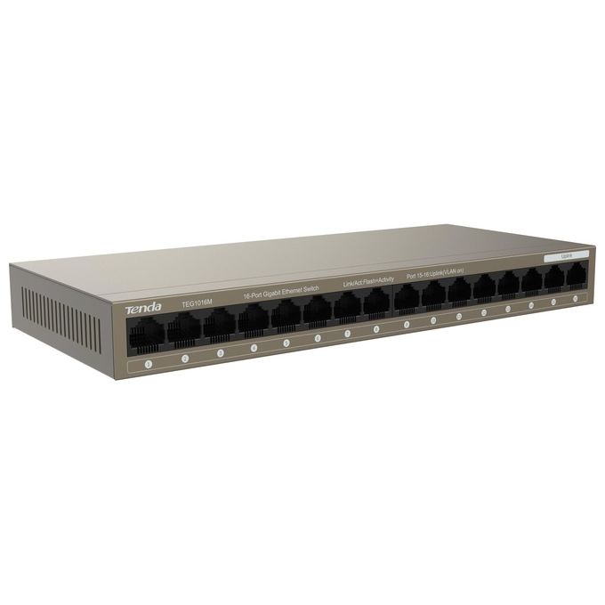 Tenda TEG1016M Switch Non Gestito 16 Porte Gigabit Ethernet 10 100 1000 Mbps 32 Gbps Rack