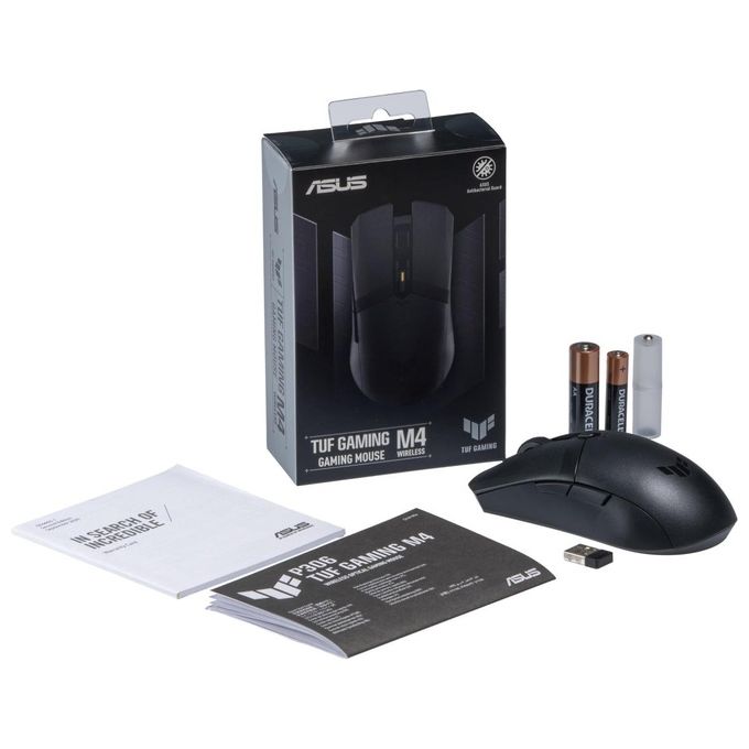 Asus M4 WIRELESS TUF Gaming Mouse Gaming Ottico 12000 DPI RF 2.4 GHz Bluetooth 6 Tasti Programmabili 62g colore Nero