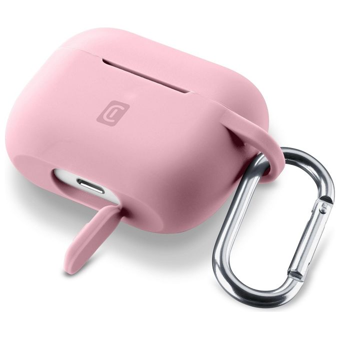 Cellular Line Bounce per AirPods 3 Custodia per AirPods in silicone soft-touch con gancio Rosa