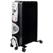 Ardes AR4R09BTTE OILO9 Turbo Time Riscaldatore ambiente elettrico a olio 2400 W con Timer 24h Termostato Regolabile 9 elementi colore Nero Argento