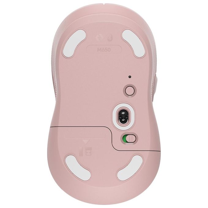 Logitech 910-006254 Signature M650 Mouse Wireless Bluetooth 2.4 GHz 4000 DPI 5 Pulsanti Silenzioso con Ricevitore Nano colore Rosa