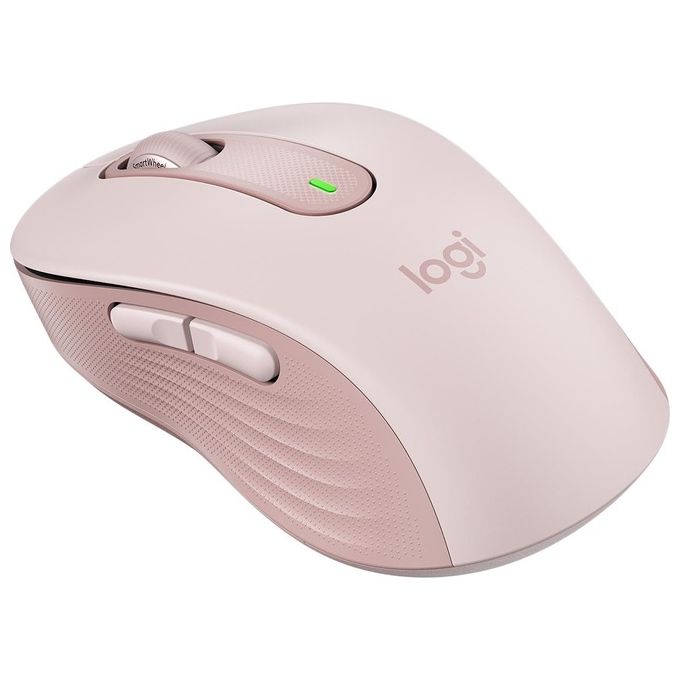 Logitech 910-006254 Signature M650 Mouse Wireless Bluetooth 2.4 GHz 4000 DPI 5 Pulsanti Silenzioso con Ricevitore Nano colore Rosa