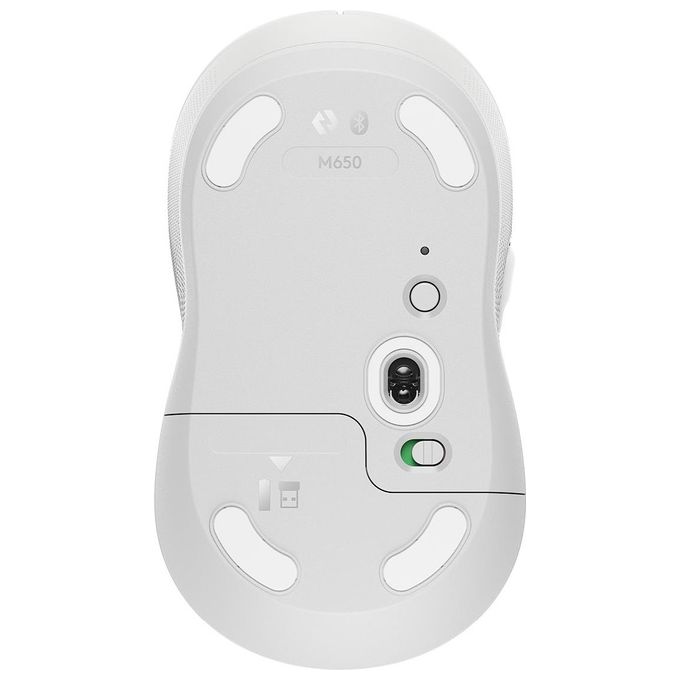 Logitech 910-006255 Signature M650 Mouse Wireless Bluetooth Ottico 2000 DPI Clic Silenziosi colore Bianco