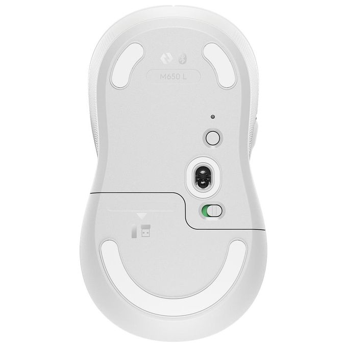 Logitech 910-006238 Signature M650 L Mouse Wireless Scrolling Intelligente 4000 DPI Connettivita' Bluetooth e Logi Bolt Batteria 24 Mesi Clic Silenziosi colore Bianco