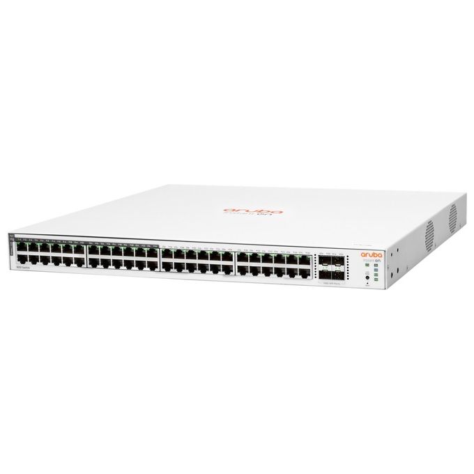 HPE 10170910 Aruba Instant On Switch 48 porte Gigabit 24p PoE Classe 4 4 porte SFP 370W Gestito Layer 2 colore Nero