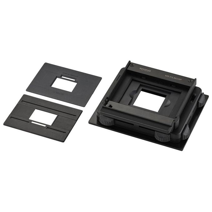 Novoflex MS-FILMCOP Duplicatore di Diapositive e Negativi per MS-MACRO-REPRO con Maschere 5x5 cm e 24x36 mm colore Nero