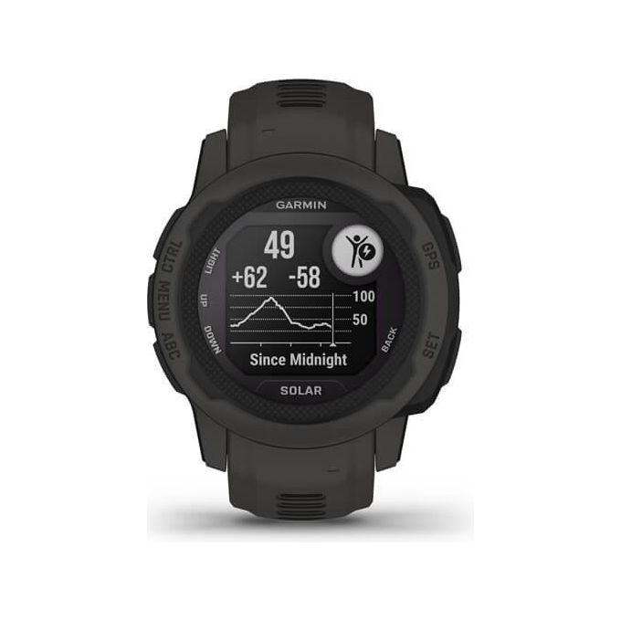 Garmin 010-02564-00 Instinct 2S Solar Smartwatch Rugged Design Ricarica Solare Autonomia 51 Giorni GPS Cardio SpO2 Garmin Pay Connect IQ colore Grigio Ardesia