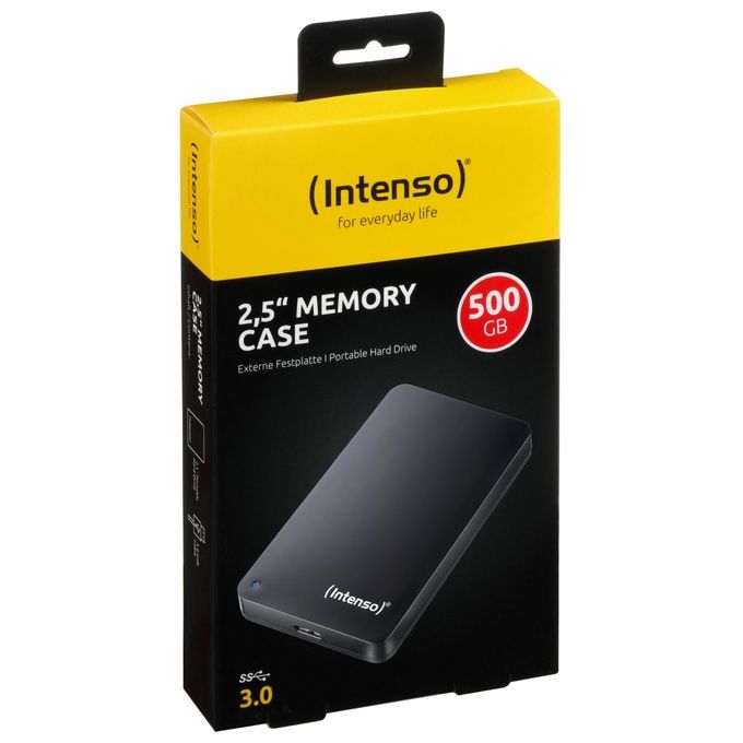 Intenso 6021530 Memory Case HDD Esterno 2.5'' 500 GB USB 3.2 Gen 1 5400 rpm Ricondizionato Certificato colore Nero