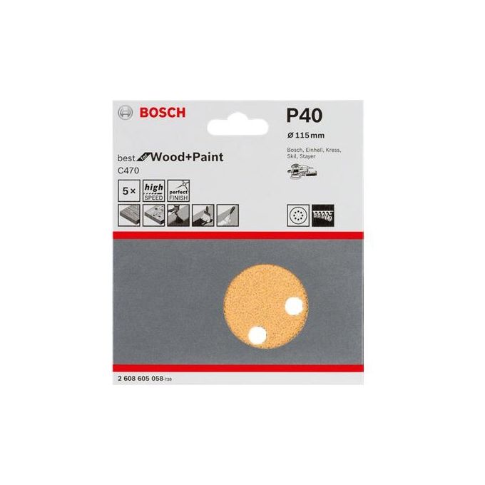 Bosch Dischi Abrasivi Diam.115 Mm 60 Gr.