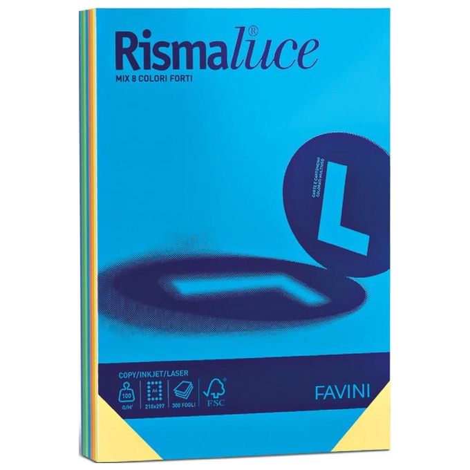 Cartotecnica Favini Rismaluce200 Mix 8 Colori Forti