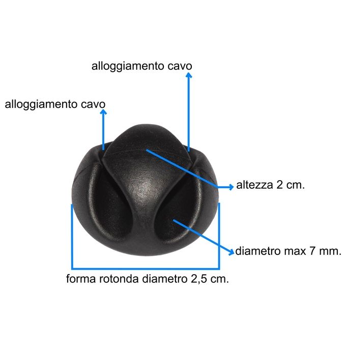 Link KIT_ 16 Pezzi Supporti Adesivi per Gestione Cavi Colore Nero