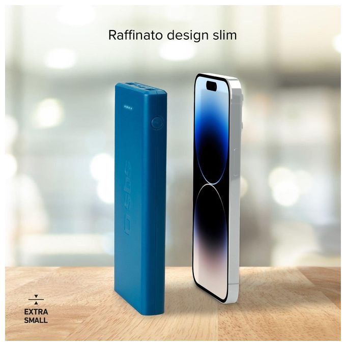 Sbs Powerbank 10.000 mAh Extra Slim con Porta USB 2.1A Intelligent Charge