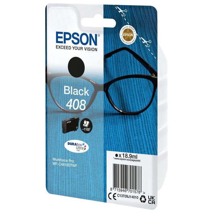 Epson C13T09J14010 408 DURABrite Ultra Cartuccia Inchiostro Pigmento Resa Standard 18,9 ml 1100 Pagine colore Nero