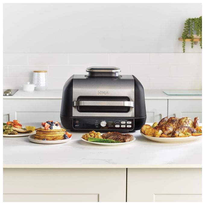Ninja AG651EU Foodi Max Pro Friggitrice ad aria Griglia e Piastra 3.8L 7 funzioni Smart Cook System colore Argento Nero