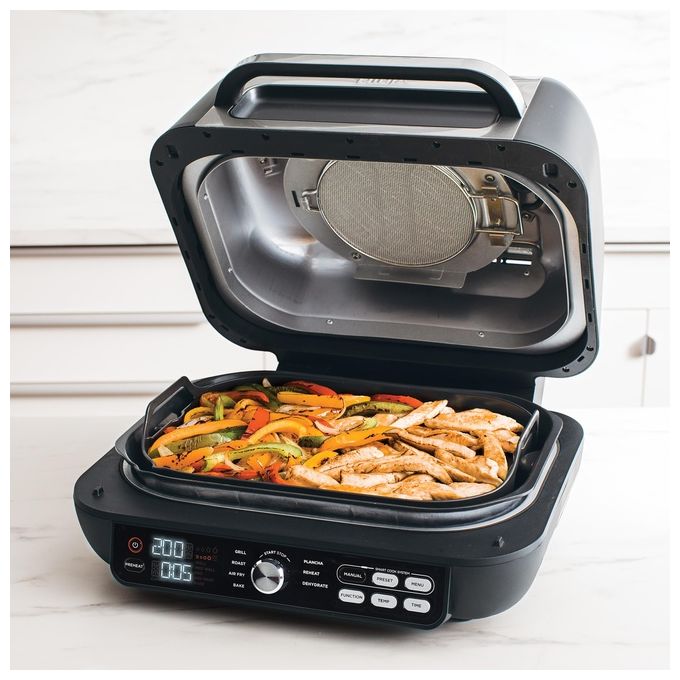Ninja AG651EU Foodi Max Pro Friggitrice ad aria Griglia e Piastra 3.8L 7 funzioni Smart Cook System colore Argento Nero