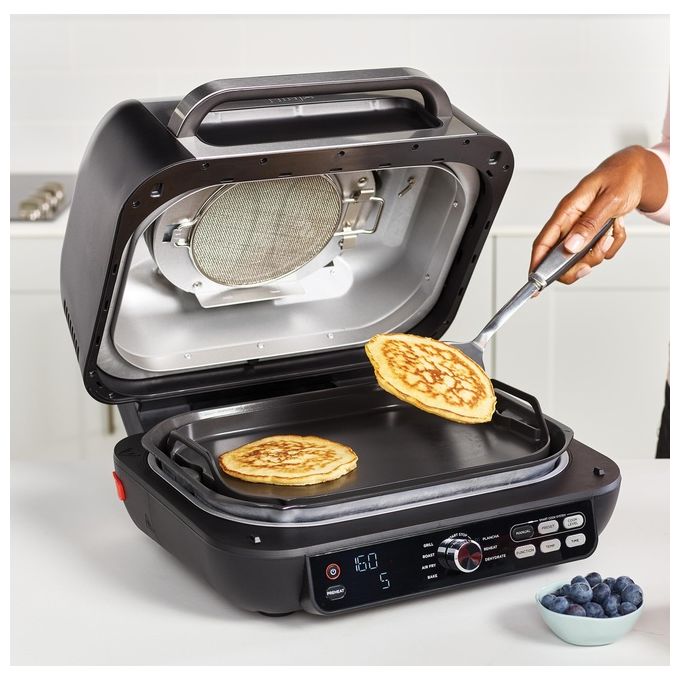 Ninja AG651EU Foodi Max Pro Friggitrice ad aria Griglia e Piastra 3.8L 7 funzioni Smart Cook System colore Argento Nero