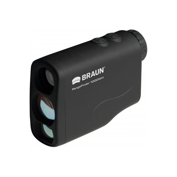 Braun Photo Technik 20176 1000WH Telemetro Laser 6x Ingrandimento Campo 4 - 1000 m Precisione ±1 m Batteria CR2 inclusa colore Nero